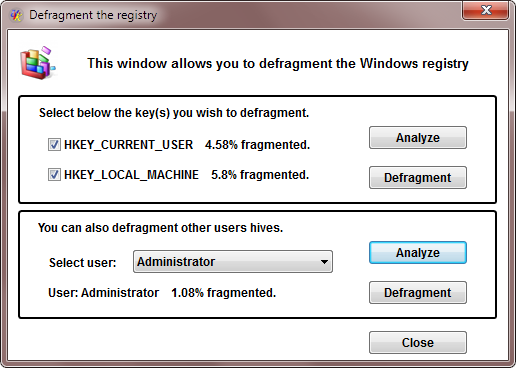 Registry fragmentation analysis