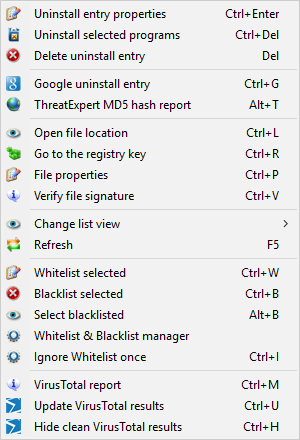 Context menu