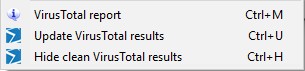 VirusTotal context menu
